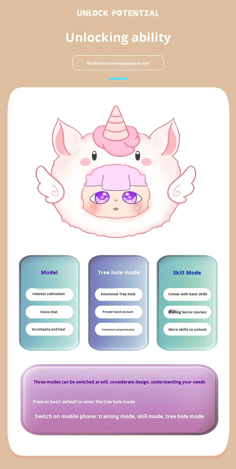 Momo AI Dream Fairy Tale Animal Theme Blind Box Polyester Doll Pendant Gift Toy with Color Box Packaging