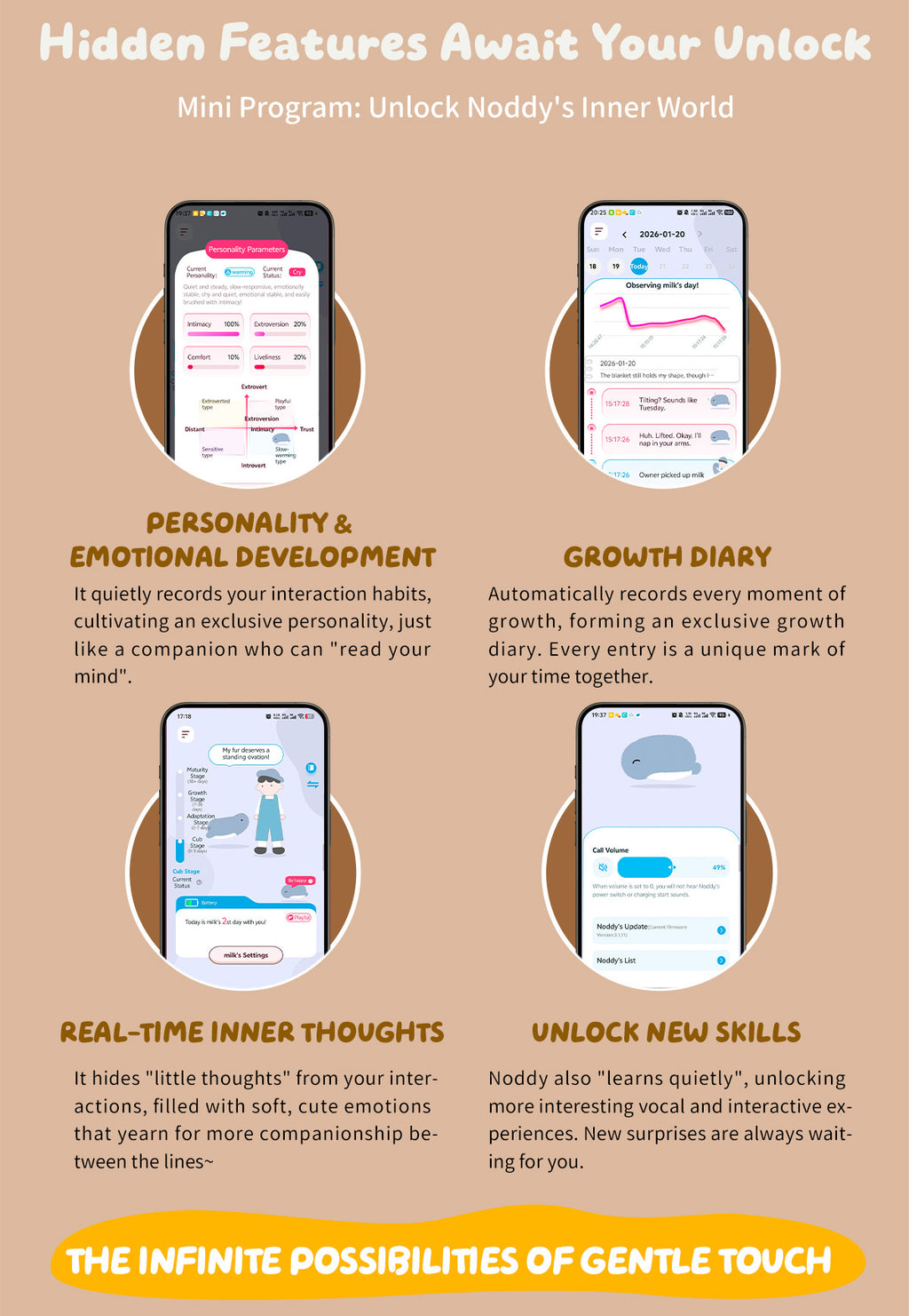 AI Smart Interactive Plush Companion - Unique Personality, APP Linkage & Personalized Growth