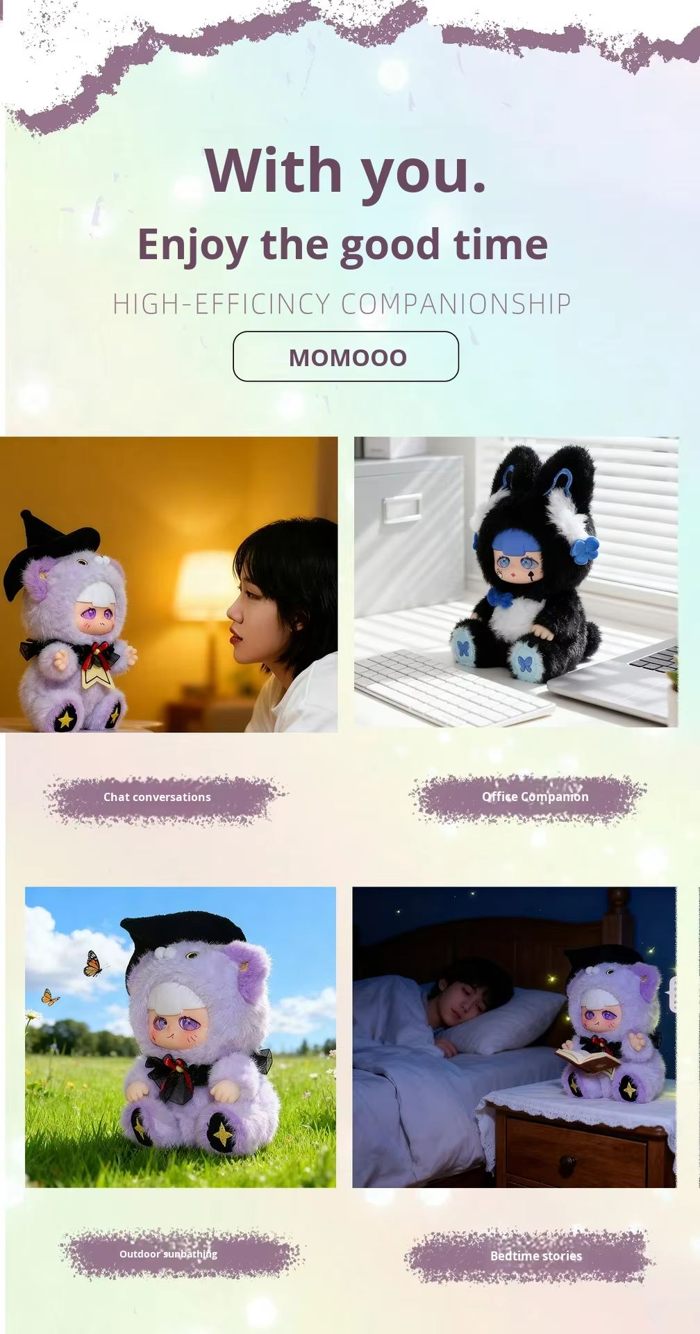MOMOO Smart Companion Children's Dialogue Robot Plush Stuffed Animal Blind Box Set 6 AI Educational Toy Unisex for Kids