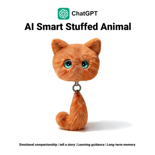 AI Curious Cat Smart Robot Voice-Activated Plush Toy & Electronic Pet Companion