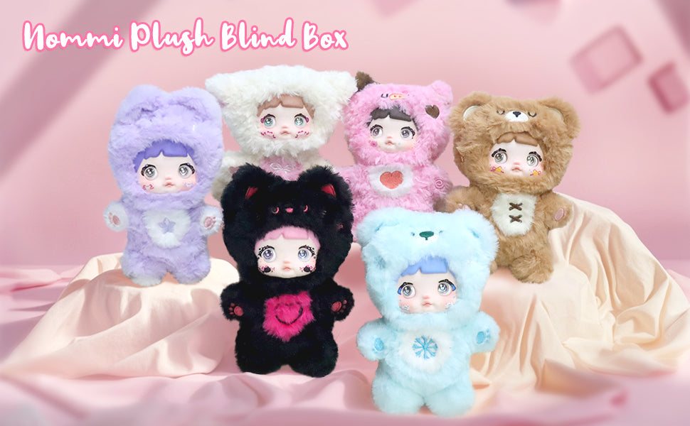 Nommi Blind box Loveliness Never Ends Doll for Collectors, Kawaii Vinyl Plush Doll with 3 Expressive Eye Changes, Collectible Figures for Holiday Birthday Gifts