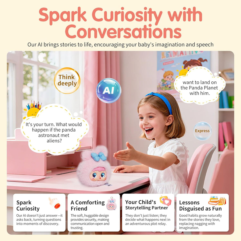 AI Smart Stuffed Animal with ChatGPT - Multilingual Emotional AI Companion Plush Toy, Interactive Learning Assistant & Memory Trainer for Kids