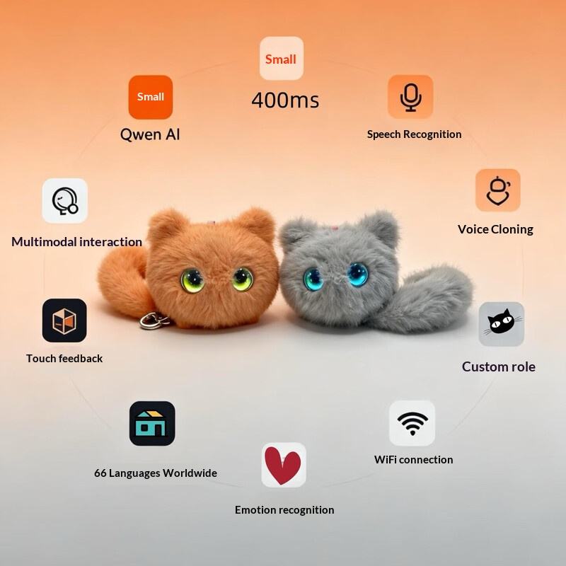 AI Curious Cat Smart Robot Voice-Activated Plush Toy & Electronic Pet Companion