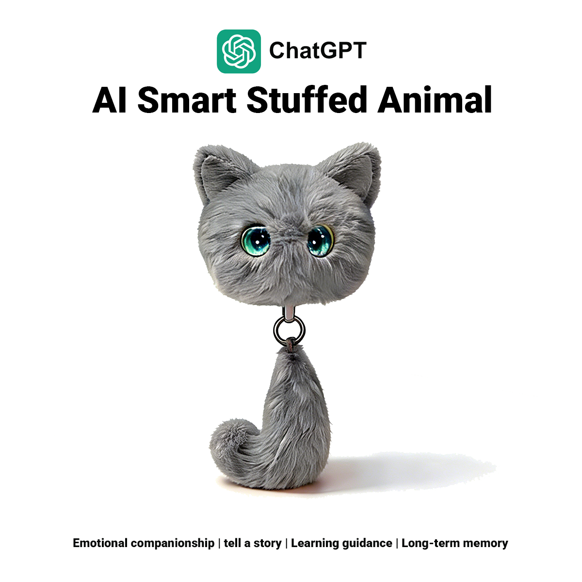 AI Curious Cat Smart Robot Voice-Activated Plush Toy & Electronic Pet Companion