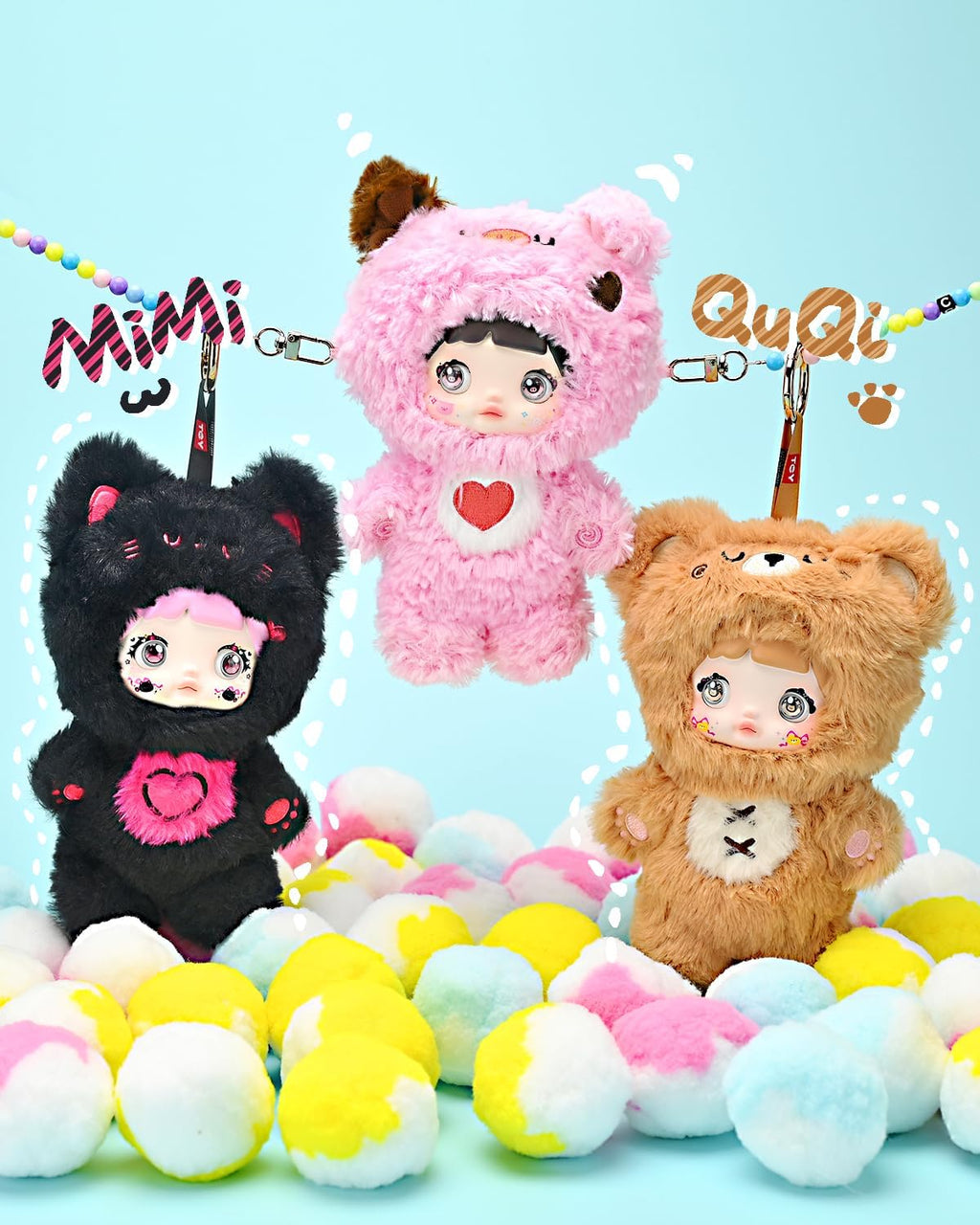 Nommi Blind box Loveliness Never Ends Doll for Collectors, Kawaii Vinyl Plush Doll with 3 Expressive Eye Changes, Collectible Figures for Holiday Birthday Gifts