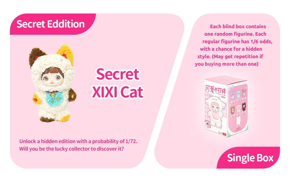 Nommi Blind box Loveliness Never Ends Doll for Collectors, Kawaii Vinyl Plush Doll with 3 Expressive Eye Changes, Collectible Figures for Holiday Birthday Gifts