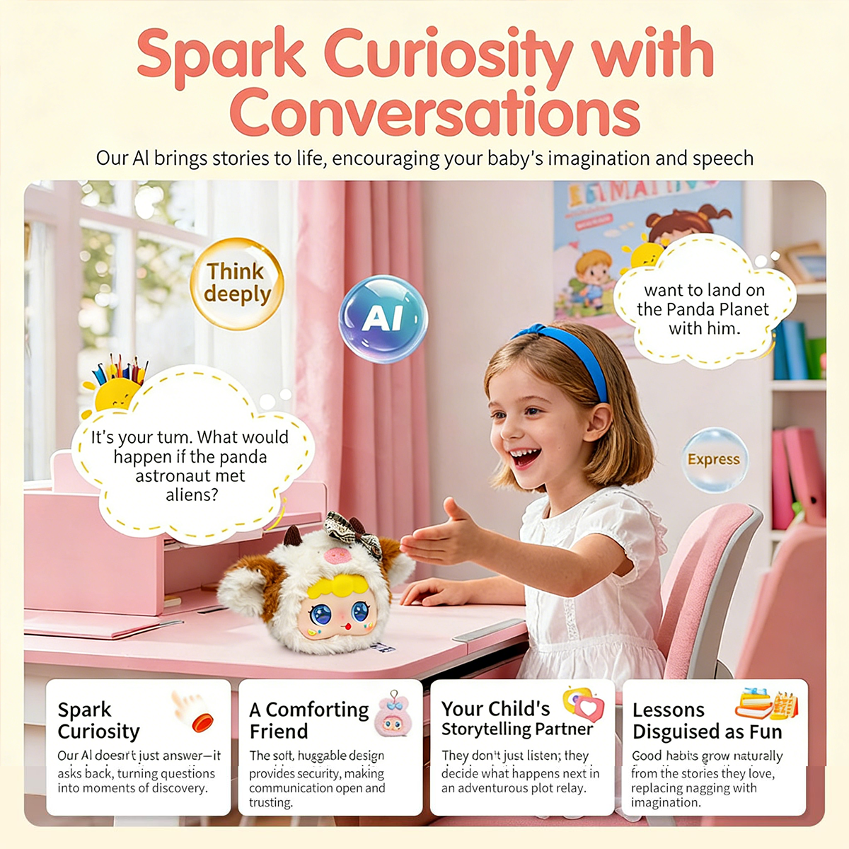 AI Educational Plush Toys Yellow Chicken ChatGPT Smart Robot with App Control and WiFi for Kids Valentine