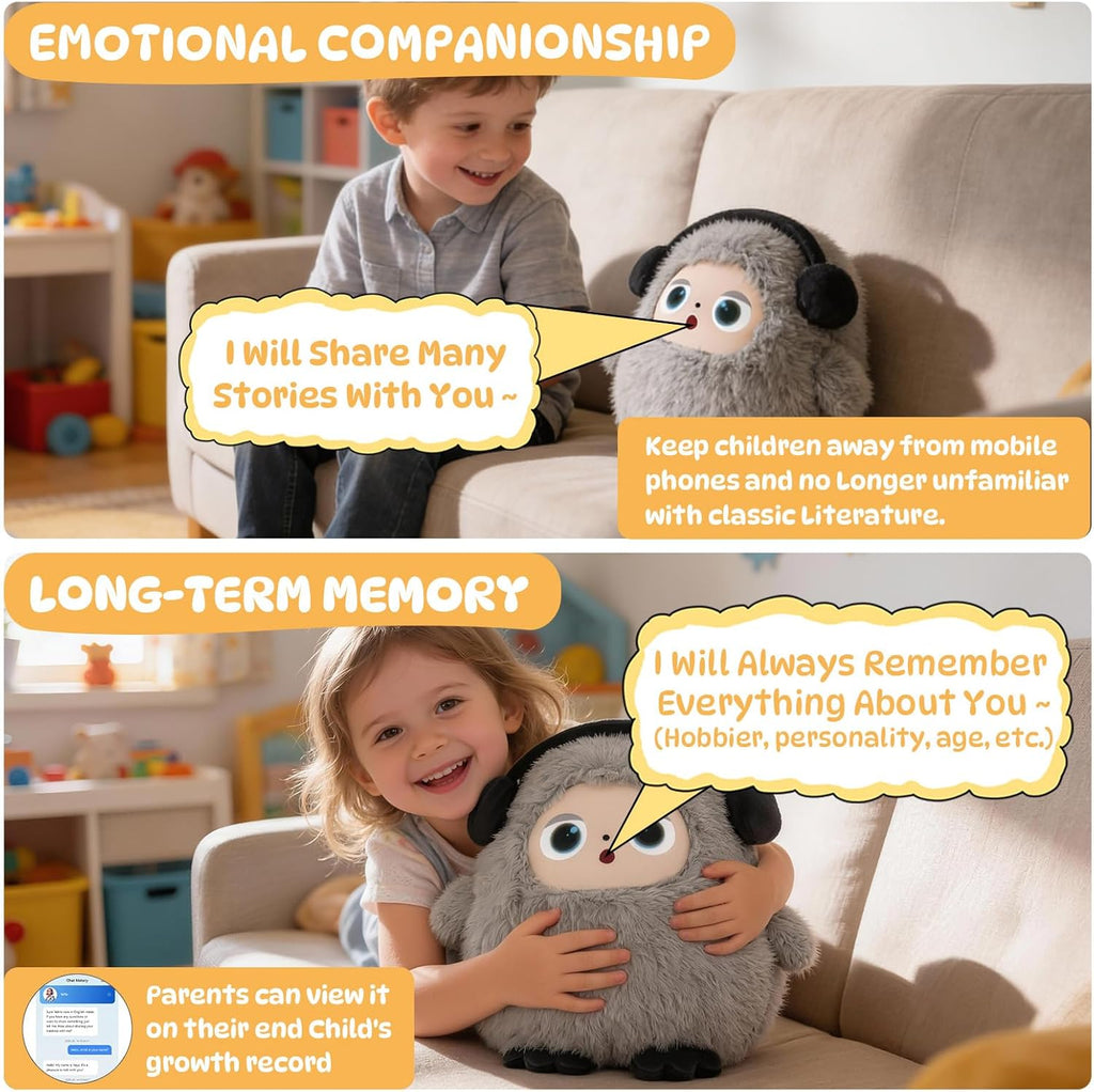 AI Smart Stuffed Animal with ChatGPT-Real-Time Voice Interactive Plush Toy, Learning Assistant & Emotional Companion for Kids 3+ Interactive AI CompanionPlush Stuffed Animal Toys