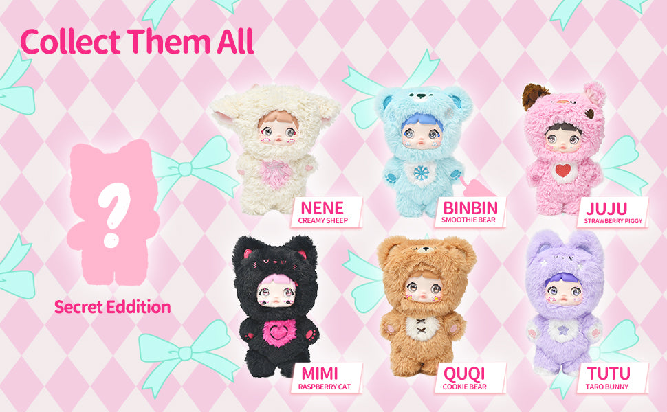 Nommi Blind box Loveliness Never Ends Doll for Collectors, Kawaii Vinyl Plush Doll with 3 Expressive Eye Changes, Collectible Figures for Holiday Birthday Gifts