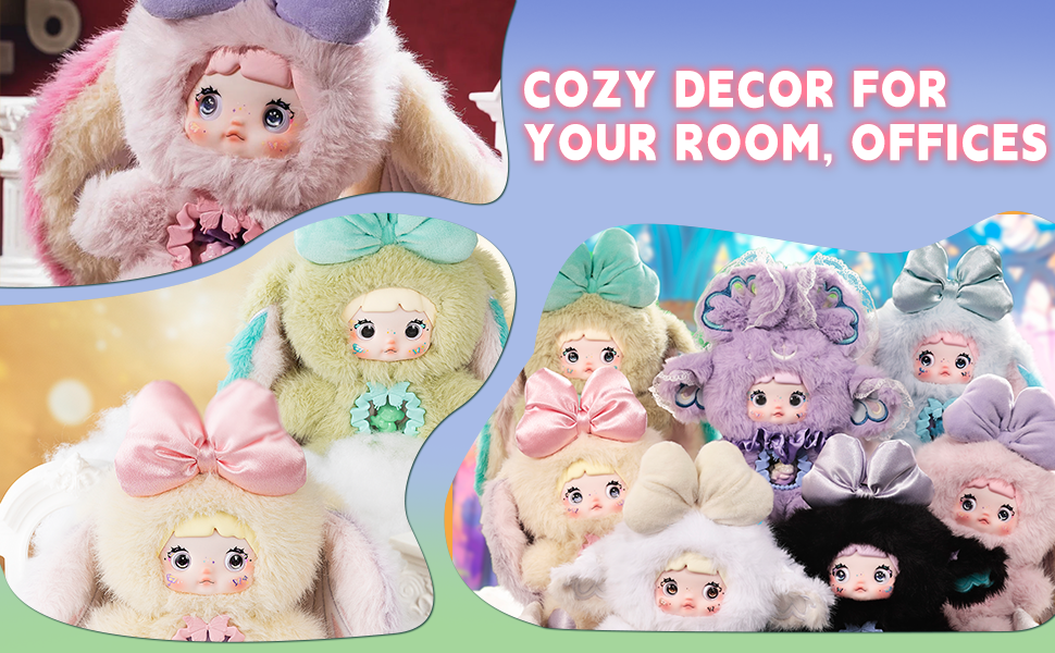 Nommi Blind Box Plush Figures, Cute Vinyl Blind Box Nommi Plush, Collectible Nommi Fantasy World Series, Kawaii Action Figure Mystery Box for Gifts