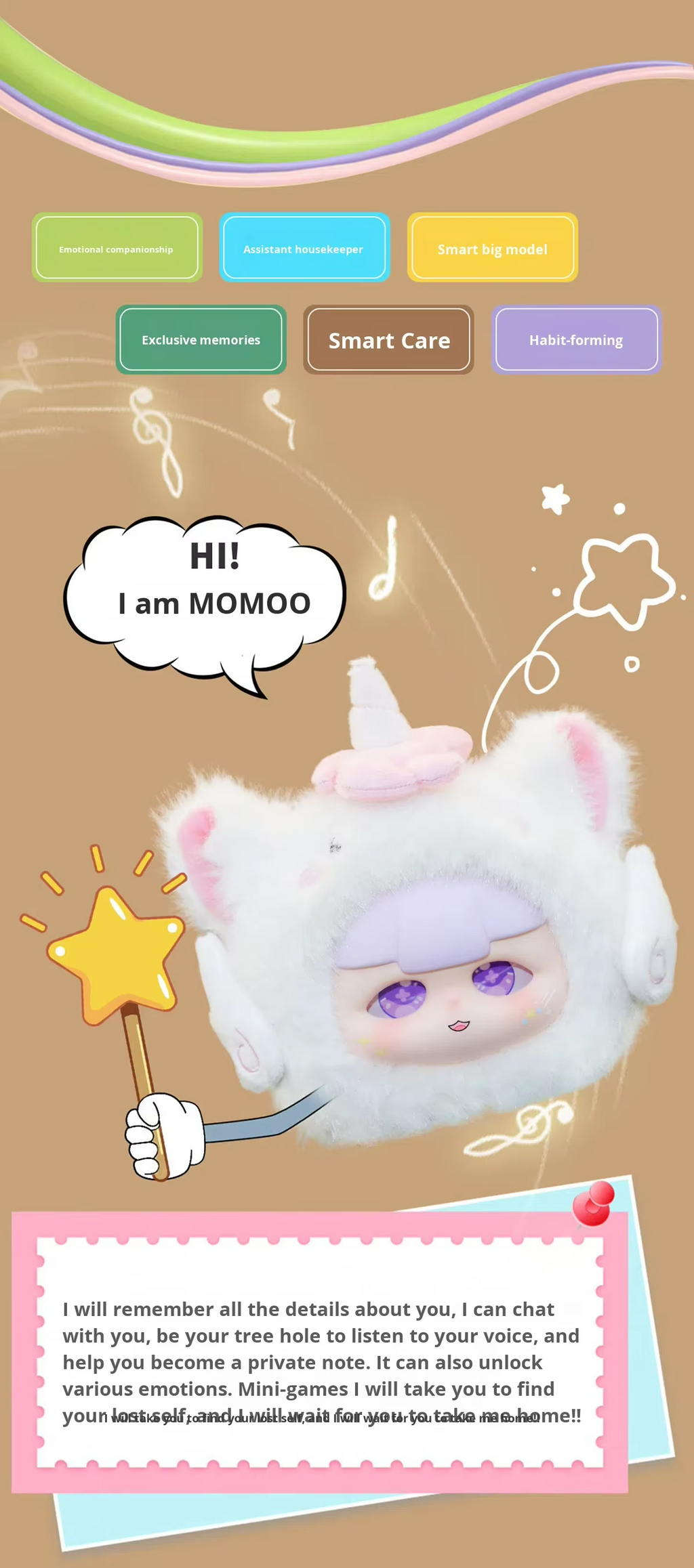 Momo AI Dream Fairy Tale Animal Theme Blind Box Polyester Doll Pendant Gift Toy with Color Box Packaging