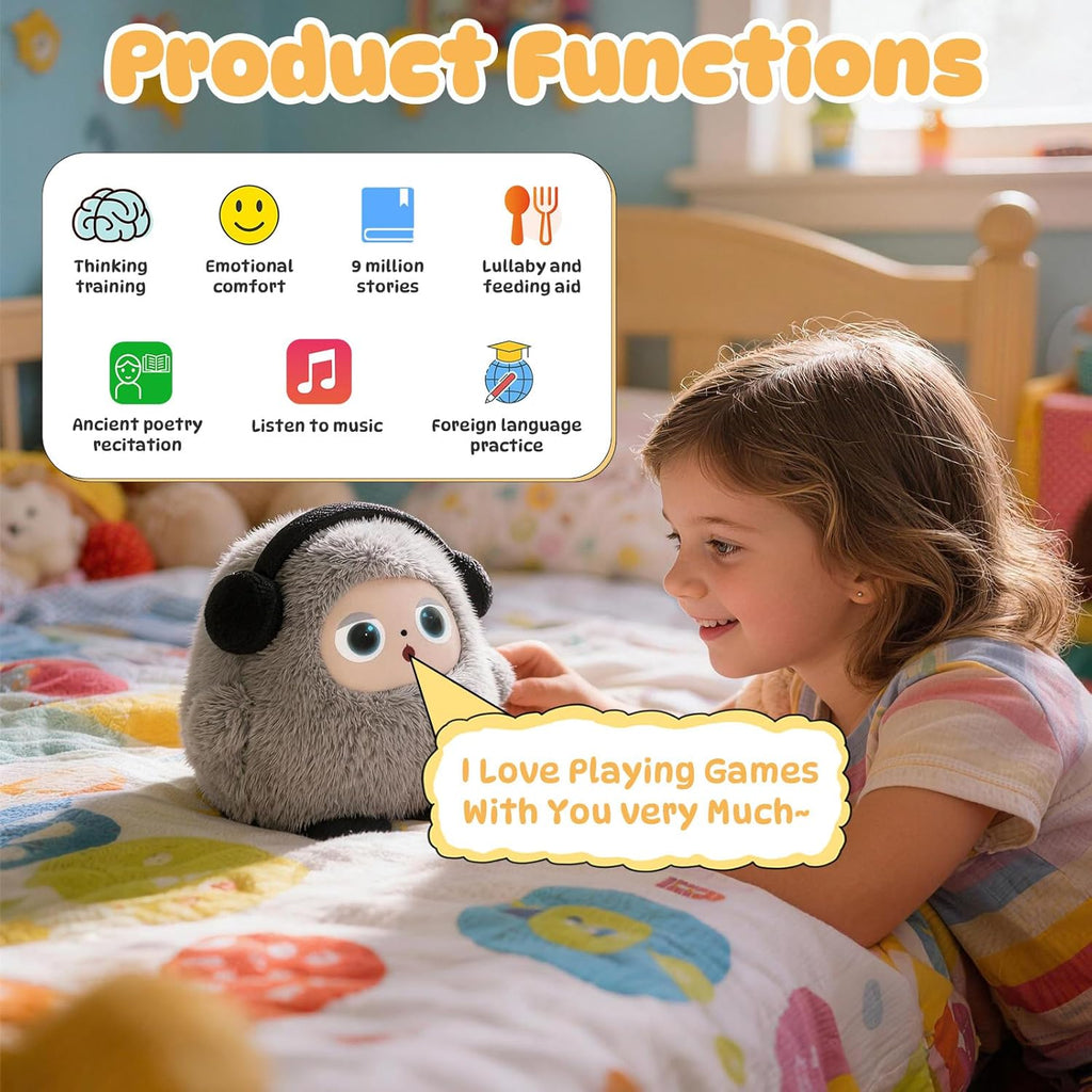 AI Smart Stuffed Animal with ChatGPT-Real-Time Voice Interactive Plush Toy, Learning Assistant & Emotional Companion for Kids 3+ Interactive AI CompanionPlush Stuffed Animal Toys