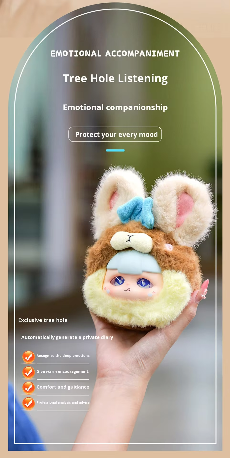 Momo AI Dream Fairy Tale Animal Theme Blind Box Polyester Doll Pendant Gift Toy with Color Box Packaging